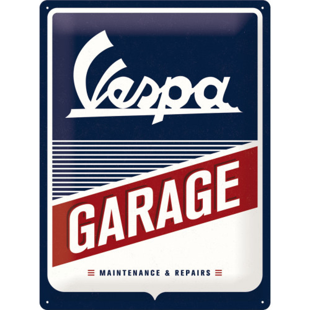 Plechová ceduľa: Vespa Garage - 20x15 cm 