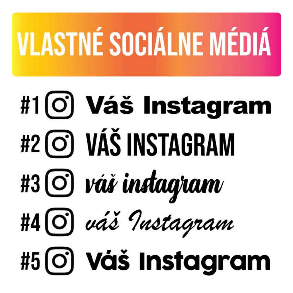 Váš Instagram | samolepka (social media)