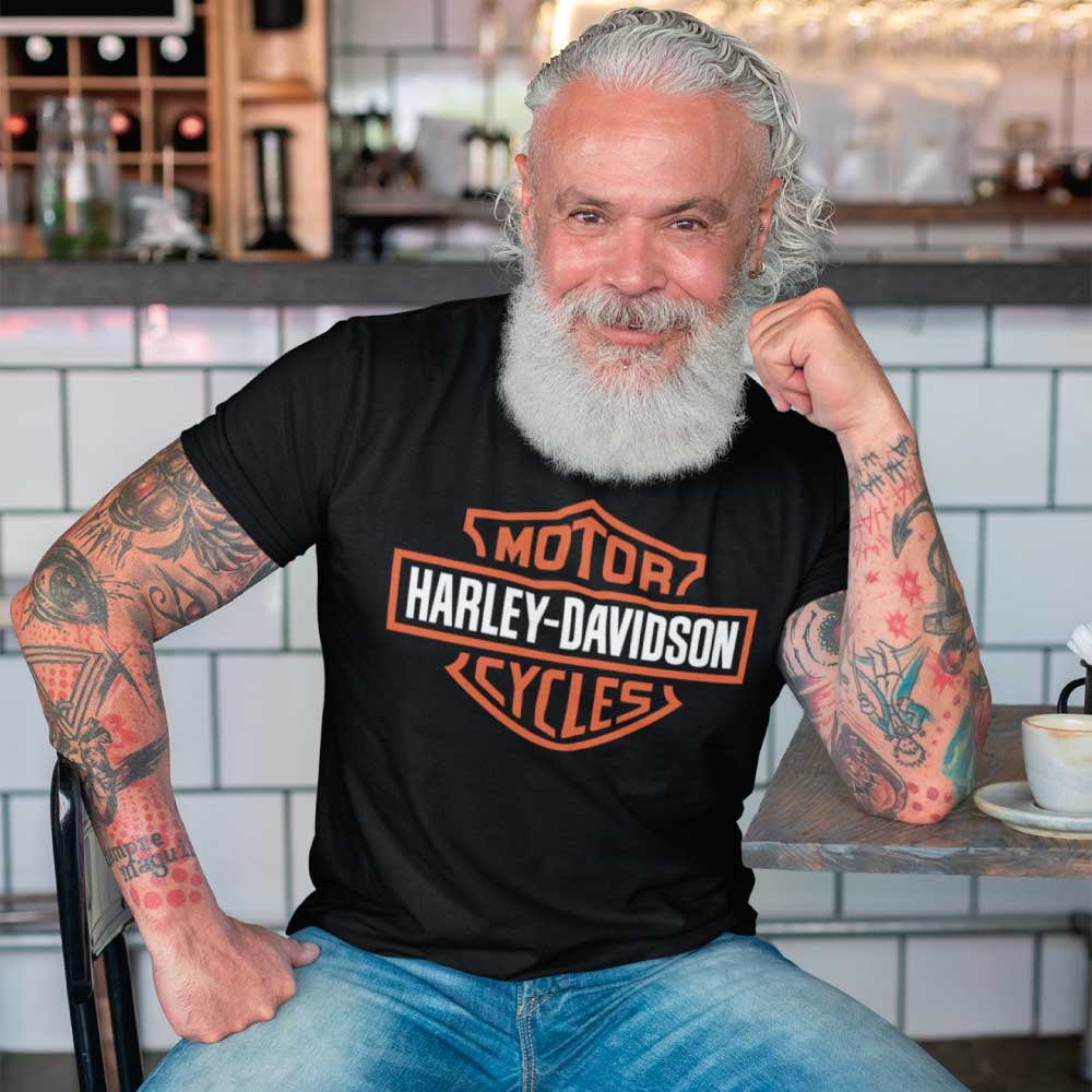 Tričko Harley Davidson | Čierne - pánske s farebnou potlačou